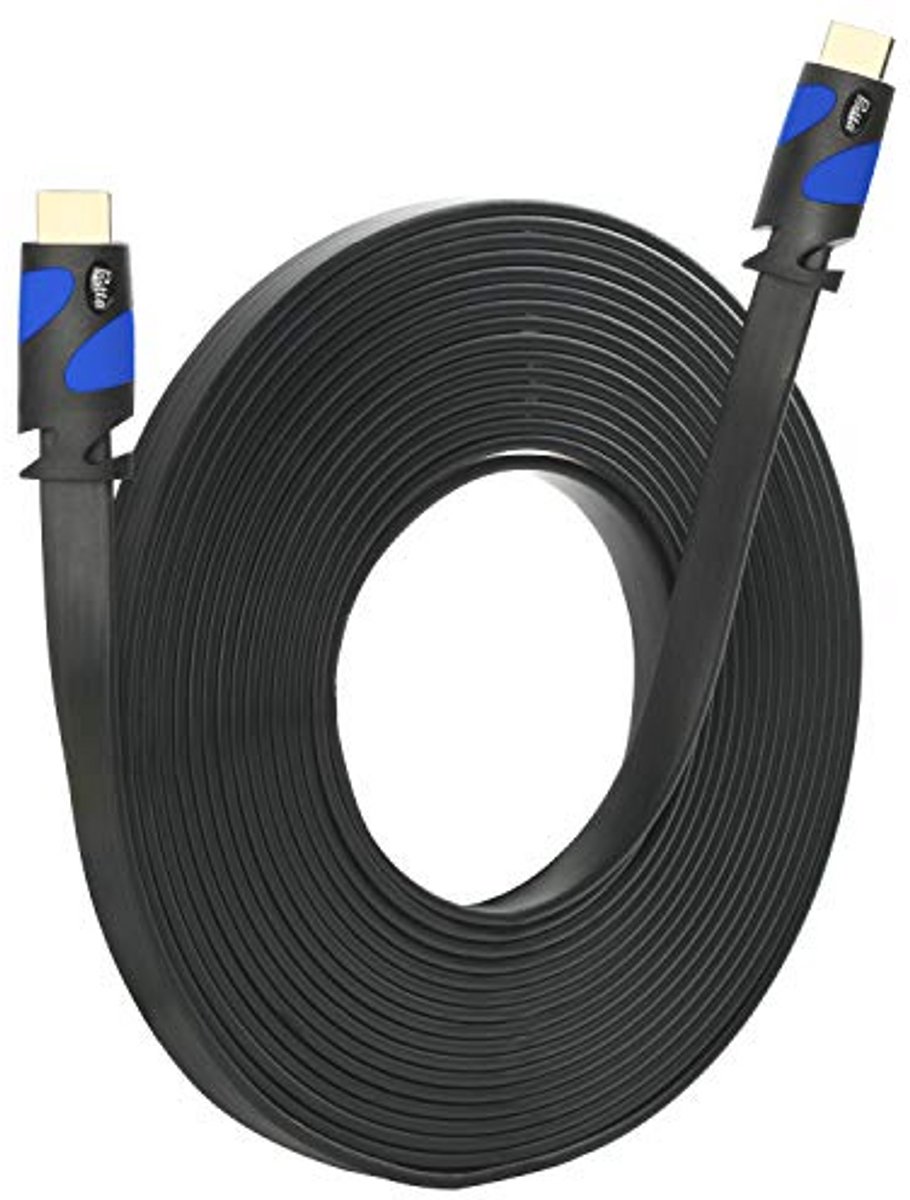 Platte HDMI-kabel 40 voet – Ondersteunt 4K, Ultra HD, 3D, en Ethernet – Perfect voor Krappe Ruimtes