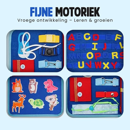 Kiddel Busy Board Safari - Montessori speelgoed - Activiteitenboek & Speelbord Rugtas - Educatief speelgoed 2 jaar - Olifant Dieren Thema van Merkloos — afbeelding 4