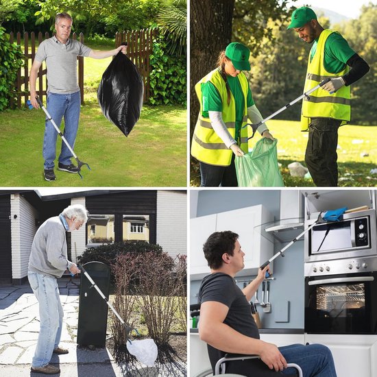 Inklapbare Telescooptang met Magnetische Punt en Sterke Handgreep - Draagbare Vuilnistang van Rubber (81 cm) — afbeelding 3