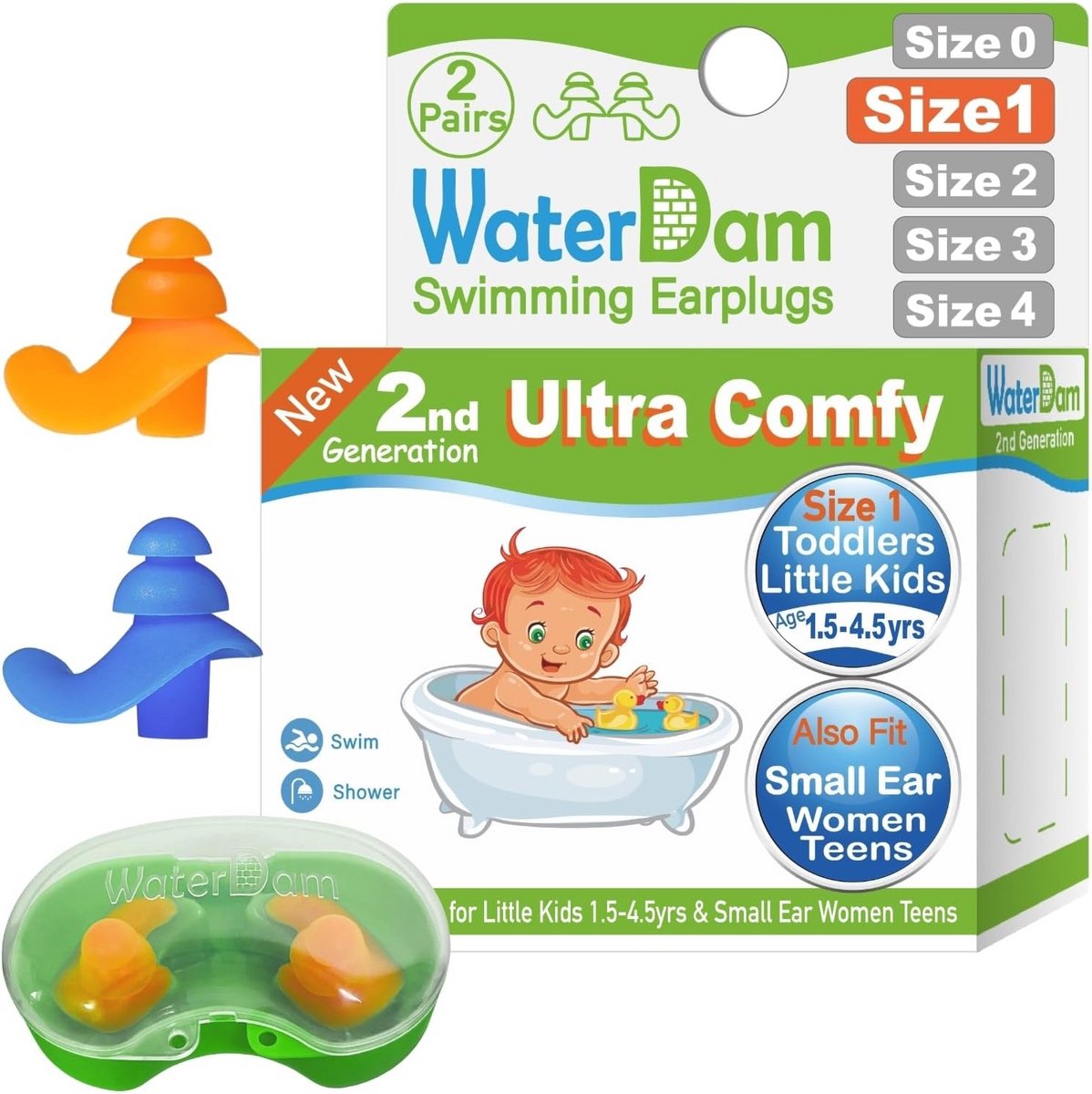 Waterdichte Oordoppen voor Zwemmen - Comfortabel en Perfect voor Peuters, Jongeren en Vrouwen