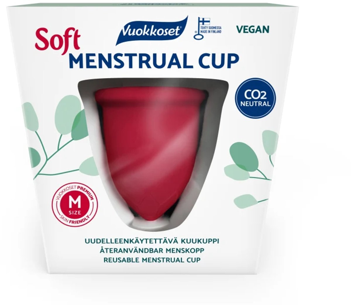 Vuokkoset Soft - Menstruatiecup - Maat M - Zacht en comfortabel - Finlandse technologie - Gezonde menstruatiebescherming