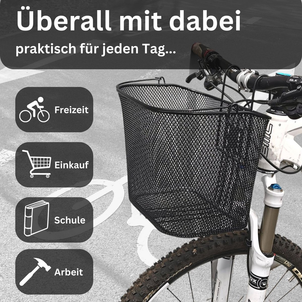 Fietsmand Vooraan Stuurmand 15 Liter Zwart