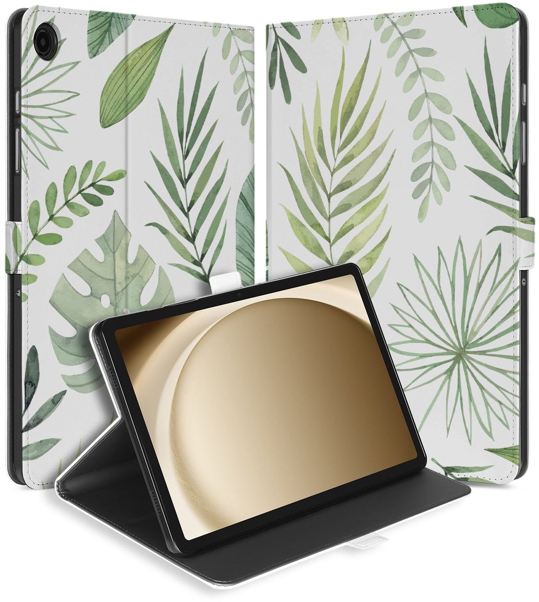 Samsung Galaxy Tab A11 Plus Book Case Hoesje met Standaard Leaves
