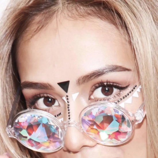 Kaleidoscoop zonnebril voor kinderen - kleurrijk en psychedelisch design van Merkloos — afbeelding 4