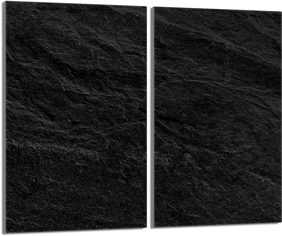 TMK - Afdekplaten Kookplaat - Set 2x 30x52 cm - Leisteen Motief - Gehard Glas - Inductie Beschermer