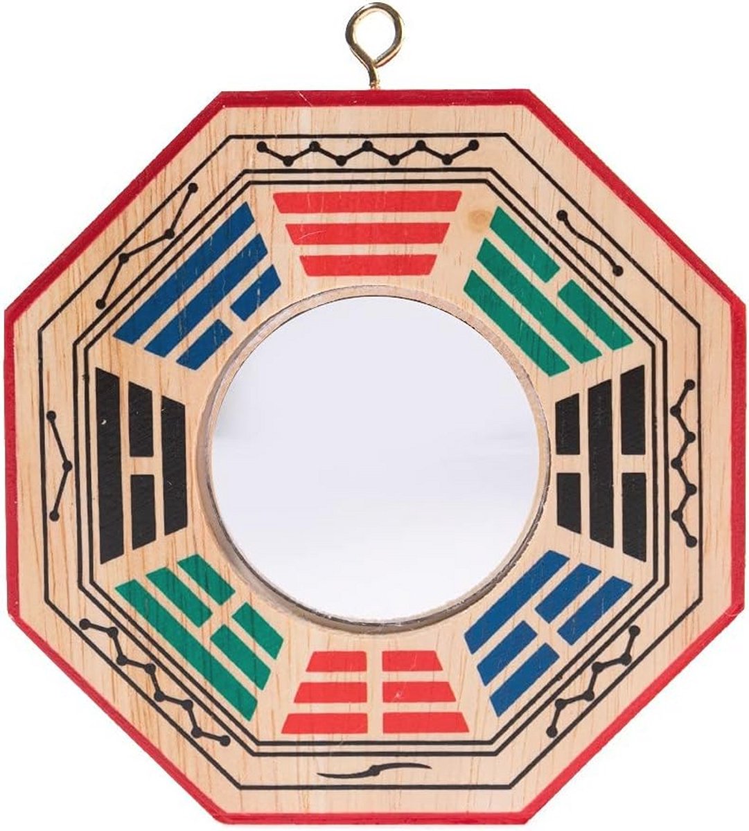 Convexe Bagua-spiegel 11 x 11 cm voor Feng Shui en decoratie