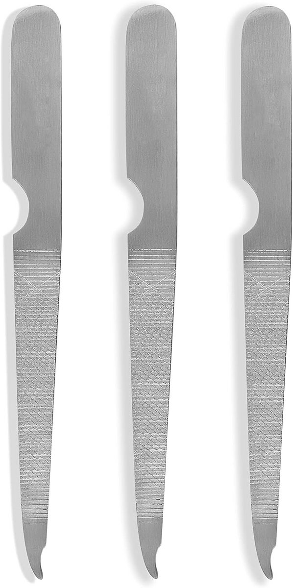 Duurzame Dubbelzijdige Metalen Nagelvijlen - Ergonomische Handgreep voor Professionele Manicure en Pedicure - Set van 3