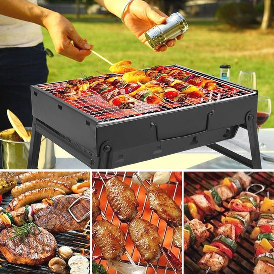Houtskool Grill Draagbaar Opvouwbaar voor Outdoor, Picknick en Camping - Mini Grill (35x26x20cm) — afbeelding 3