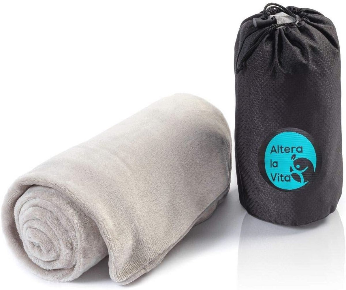 Reisdeken van fleece - Warm en zacht - Ideaal voor reizen en outdoor activiteiten - 150 x 130 cm