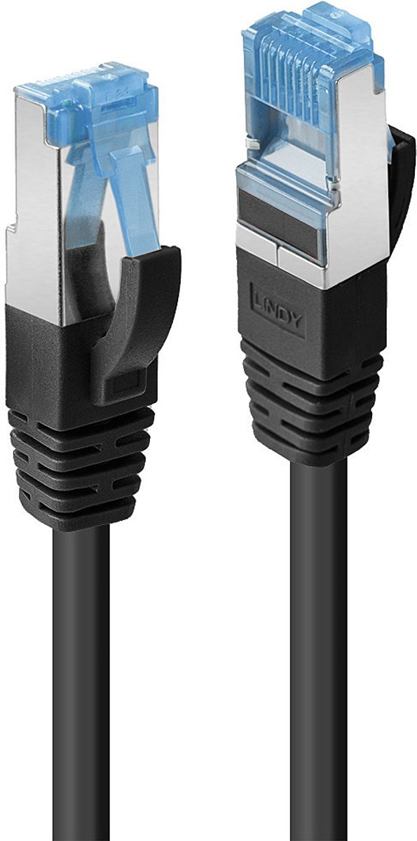 LINDY 47175 RJ45 Netwerkkabel, patchkabel CAT 6A S/FTP 0.30 m Zwart 1 stuk(s)