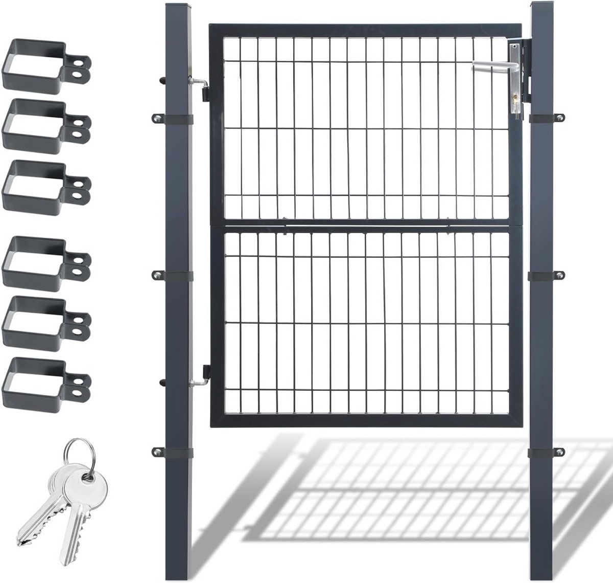 Metalen Tuinpoort van Verzinkt Staal 100x100 cm - Robuuste Hekdeur met Sleutelset