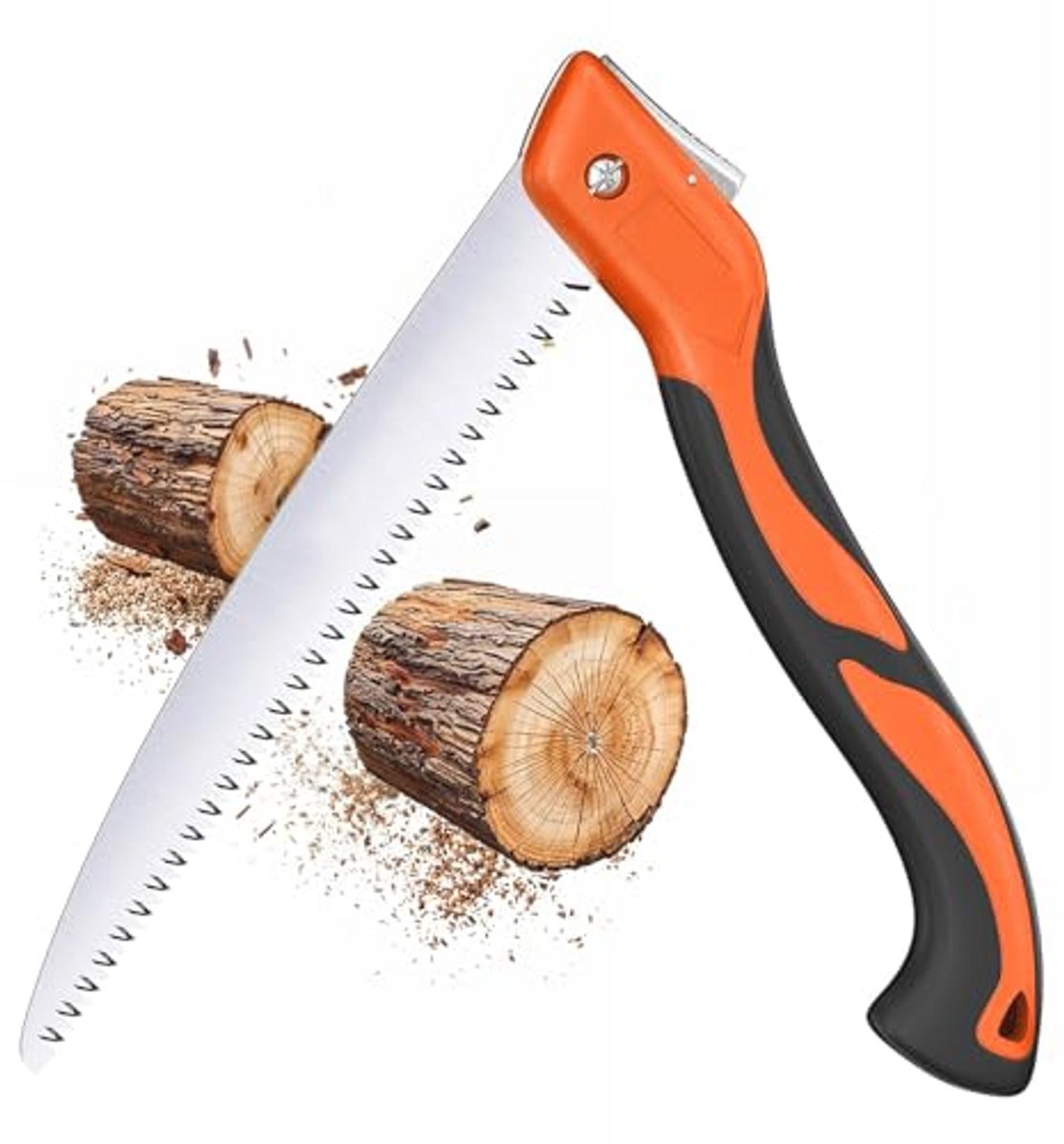 Klapzaag voor Tuin en Camping - Handzaag met SK5 Koolstofstaal, Opvouwbaar, Ideaal voor Snoeien en Houtbewerking