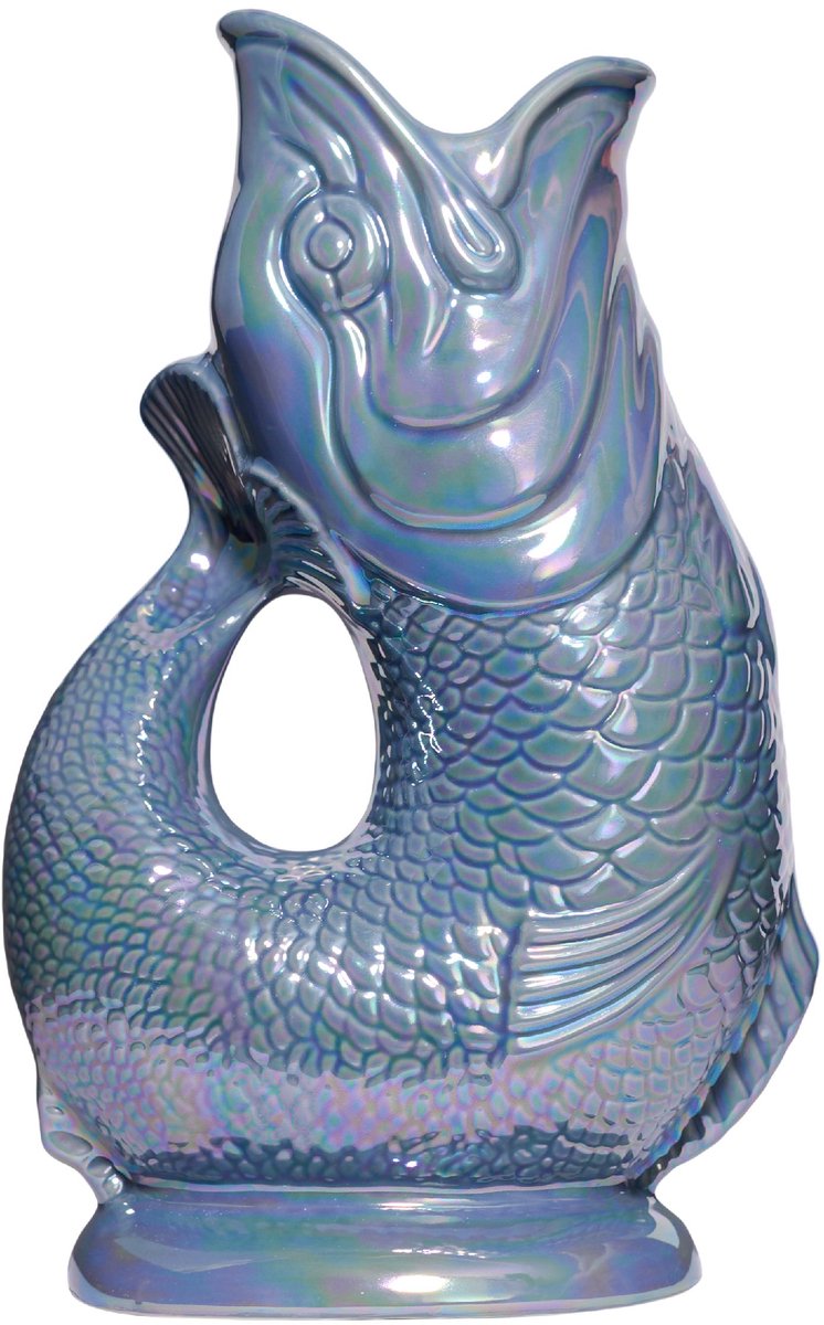 Gluckigluck waterkaraf met 'gluck-gluck'-geluid 1,2 l XL blauwgrijs glanzend