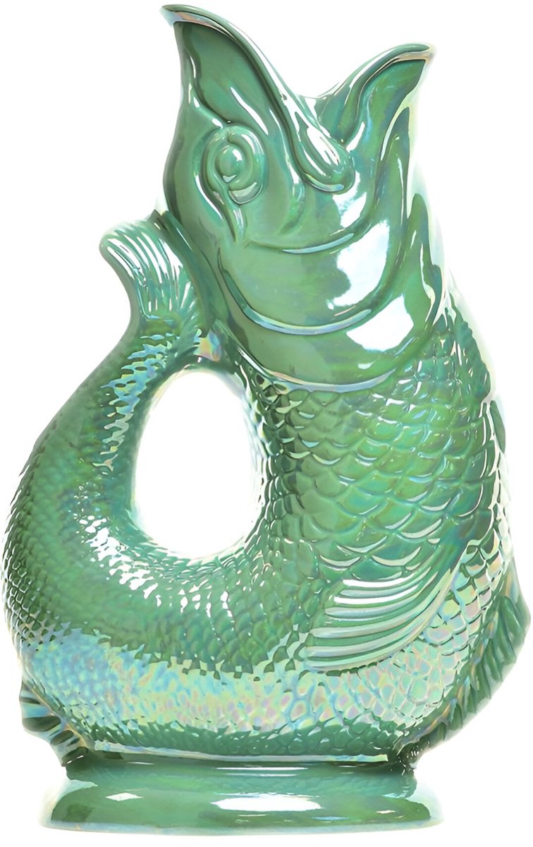 Gluckigluck waterkaraf met 'gluk-gluk'-geluid 1,2 l XL zeegrasgroen glanzend