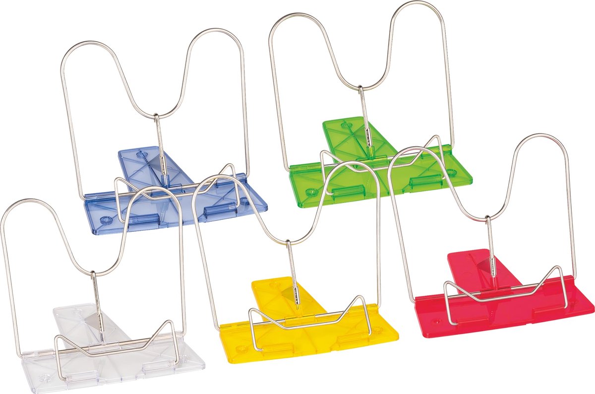 Imperatoris Boekenstandaard – Boekhouder voor Receptenboekhouder/Kookboek Standaard & Koffietafelboek – Tablethouder/Boeksteun - 5 stuks White, yellow, red, blue, green