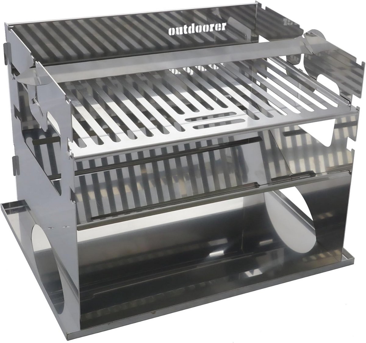 Outdoor Camping Grill met Roestvrijstalen Lekbak en Grillschaal – Ideale Reis- en Tafelgrill