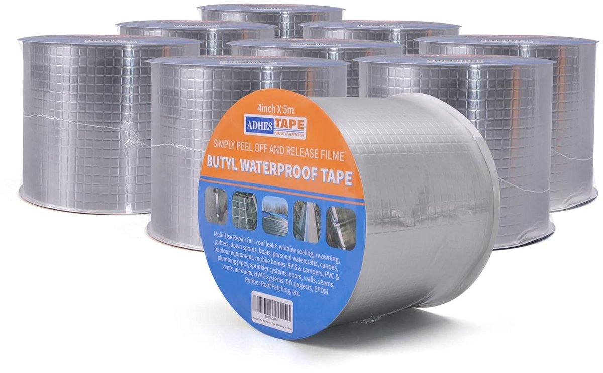 Waterdichte Butyl Tape voor Afdichting en Reparatie - 4" x 5m - Multifunctionele Tape voor Dak, Ramen en Boten
