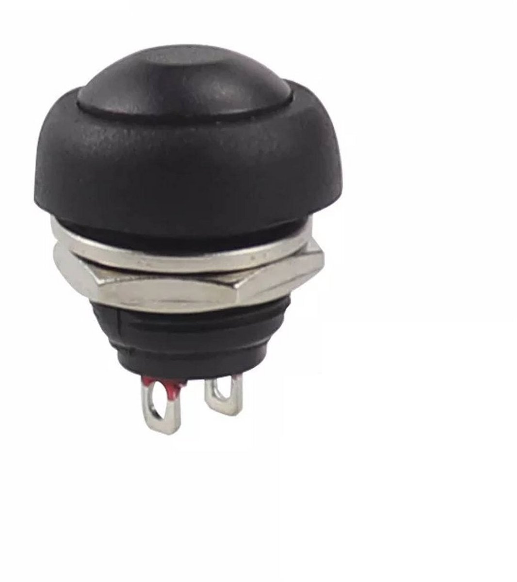 Ronde Drukknop 12mm voor DIY Toepassingen - Knopschakelaar AC 1,5A/230V 12V NON-Momentaan - Zwart