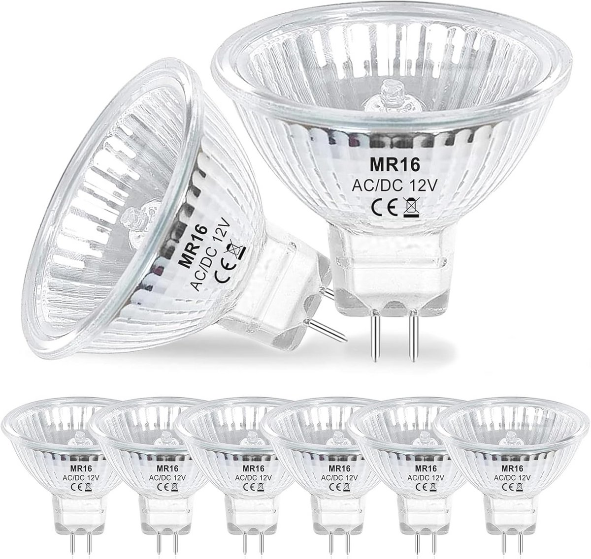 Dimbare MR16 Halogeenlampen 12V 35W - 8 Stuks GU5.3 Warm Witte Verlichting voor Inbouwarmaturen en Landschapsverlichting