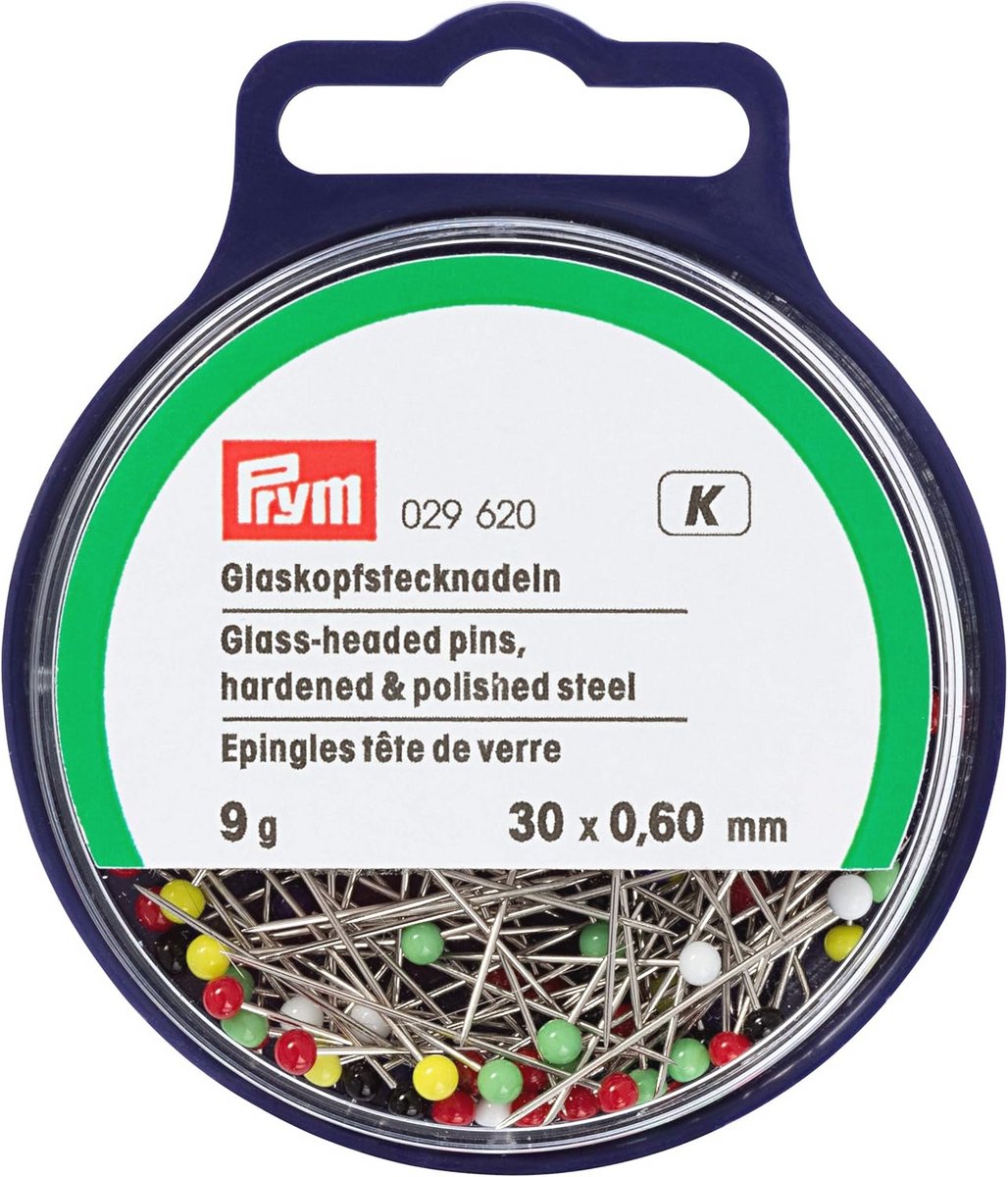 Glazen kopspelden Assorted (0,60 x 30 mm) - 1 Stuk
