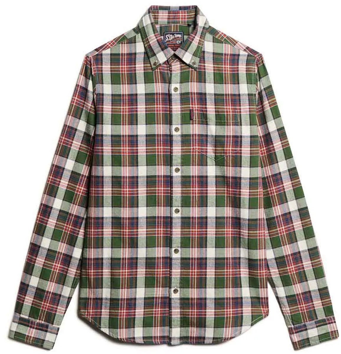 Superdry Oversized vintage geruit overhemd Heren Lange mouwen shirts Groen