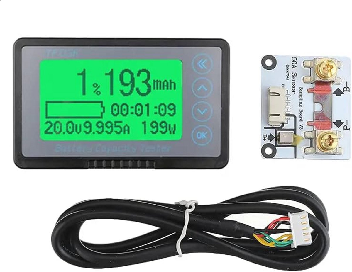 Batterijmonitor met Programmeerbaar Hoog- en Laagspanningsalarm 10V-120V