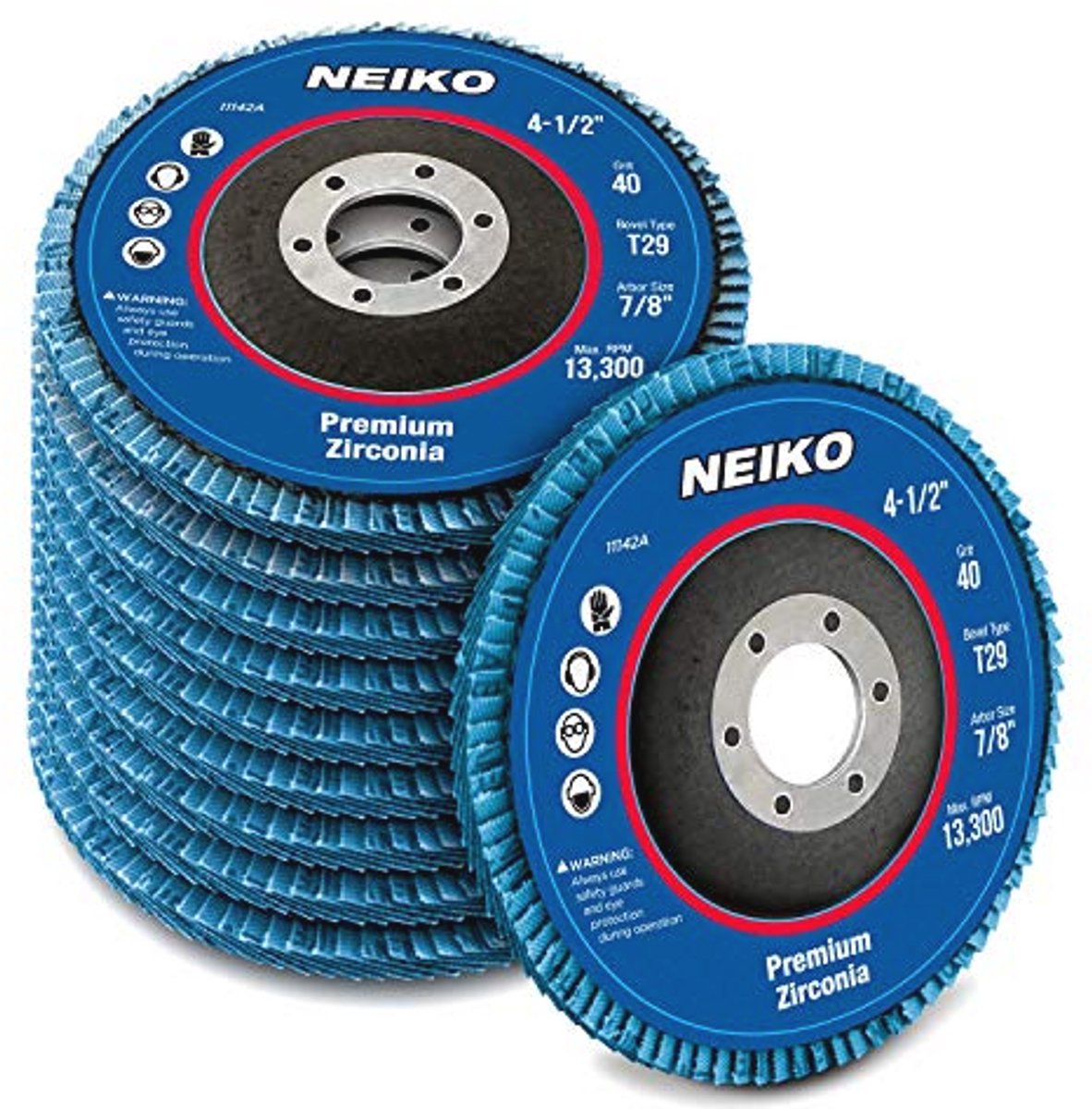 Zirkonia Klepschijven 4-1/2 inch - Set van 10, 40 Grit, T29 Ontwerp voor Hout en Metaal