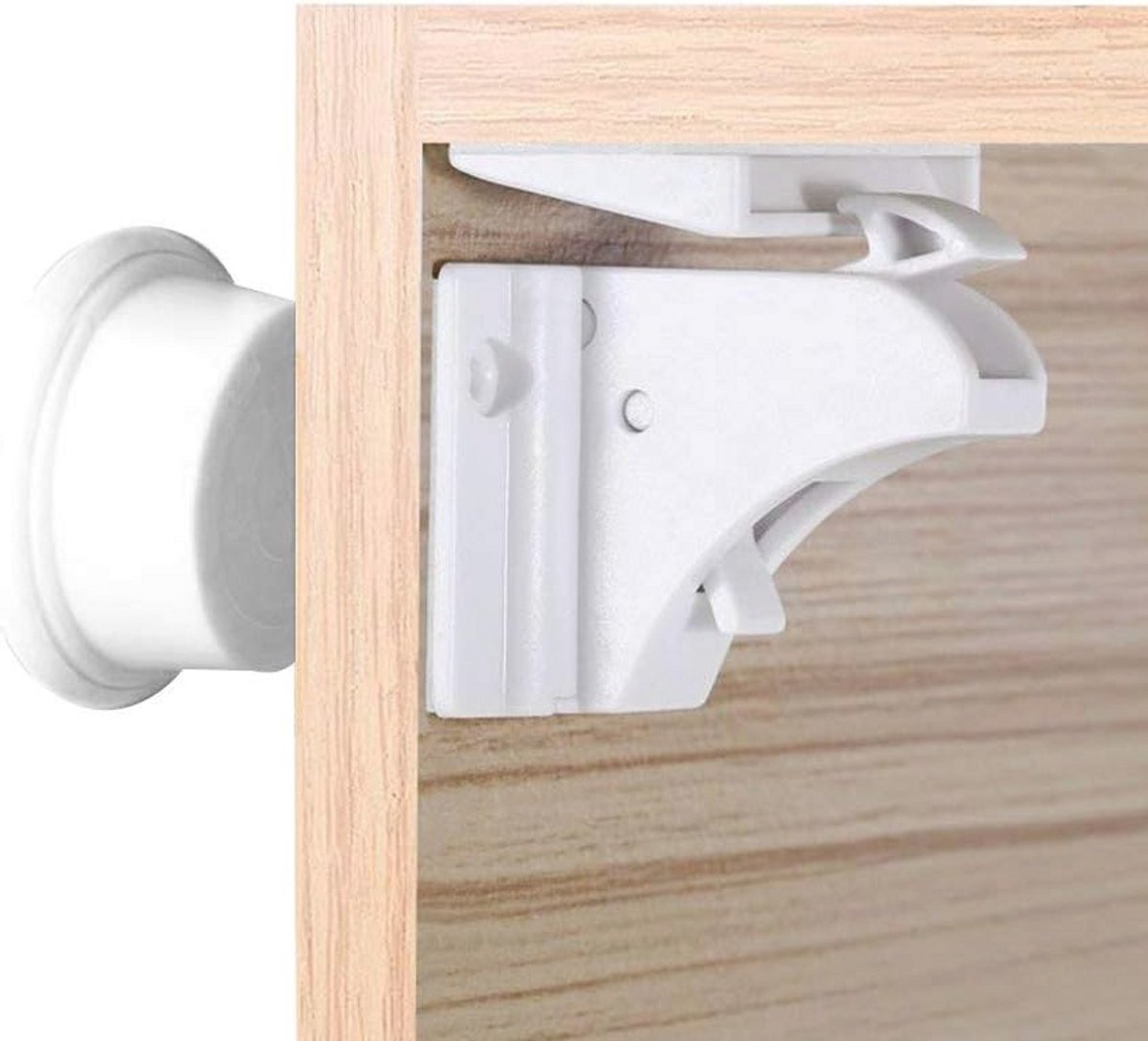 Kinderbeveiliging magnetisch kastslot voor baby en peuter - 8 stuks met 2 sleutels