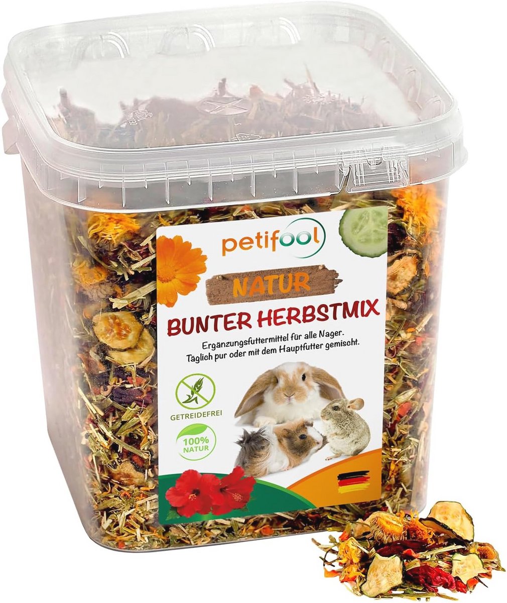 Kleurrijke herfstmix voor knaagdieren - Natuurlijk en gezond konijnenvoer 650g