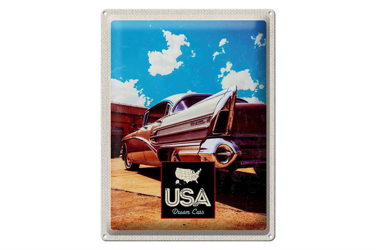 Blechschild Reise 30x40cm USA Amerika Auto 75 Oldtimer Urlaub