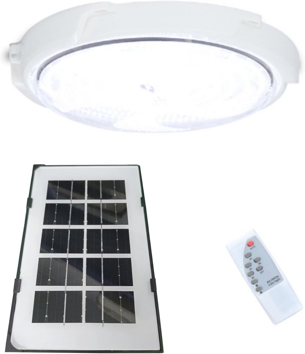 Plafondlamp op zonne-energie met afstandsbediening en timer voor binnenshuis