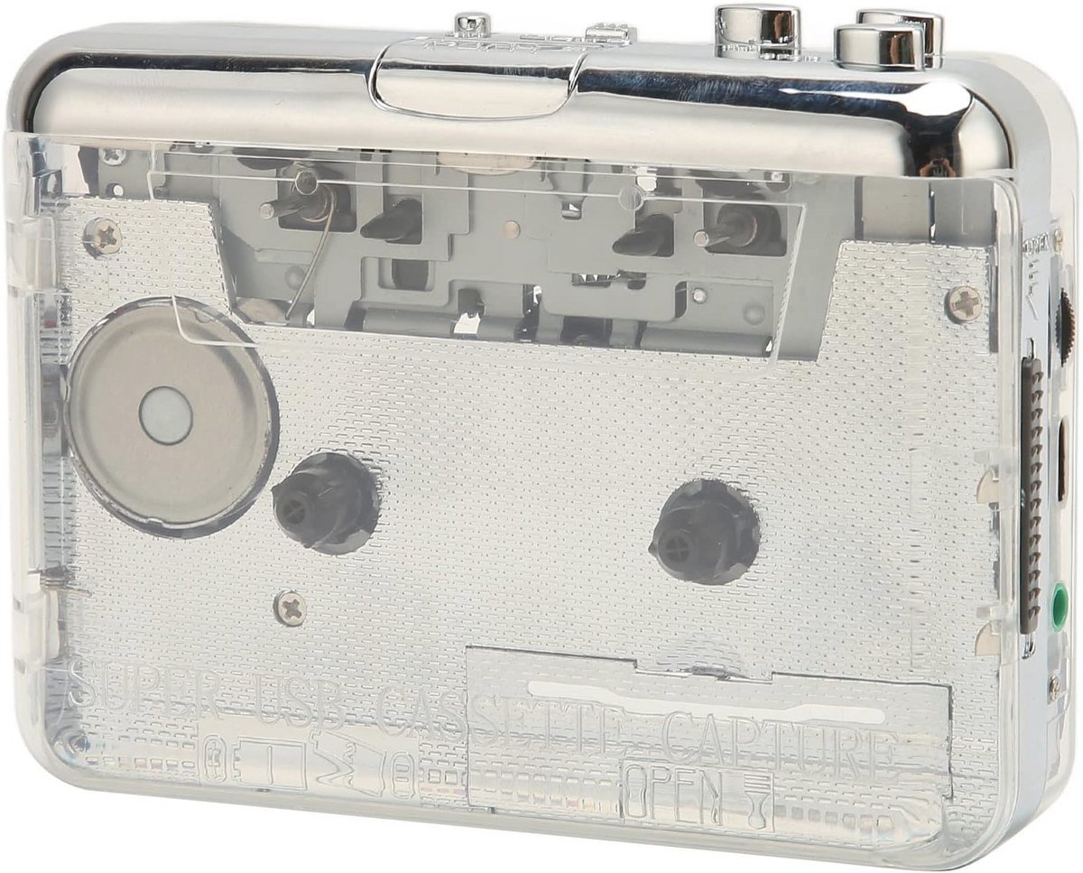 Draagbare Cassettespeler, Tape-speler, Auto Reverse Cassette Tape-speler met 3,5 Mm Koptelefoonaansluiting, Type C Cassette Naar MP3-converter