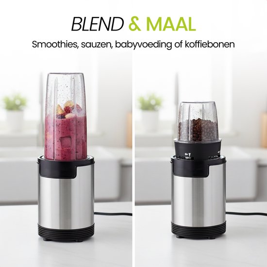 Blender - 900W - Inclusief 3 Bekers - Roestvrijstalen Messen - BPA-vrij - Smoothies, Sauzen, Babyvoeding van Blender — afbeelding 4