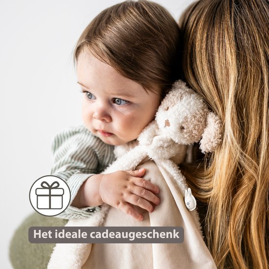 Nattou TEDDY Baby Knuffeldoekje met Knuffel - 27 x 27 cm - Doudou Hond - Baby Cadeau - Beige — afbeelding 2