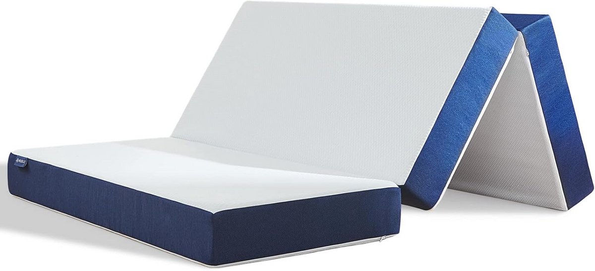 Vouwmatras 120 x 195 cm - Drievoudige Camping- en Logeerbed Matras met Wasbare Overtrek
