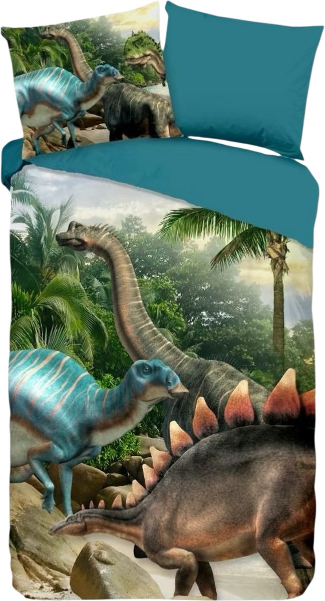 Bedsupplies - Dekbedovertrek Dinosaurussen - 140x200/220/240 - Multi Kleur
