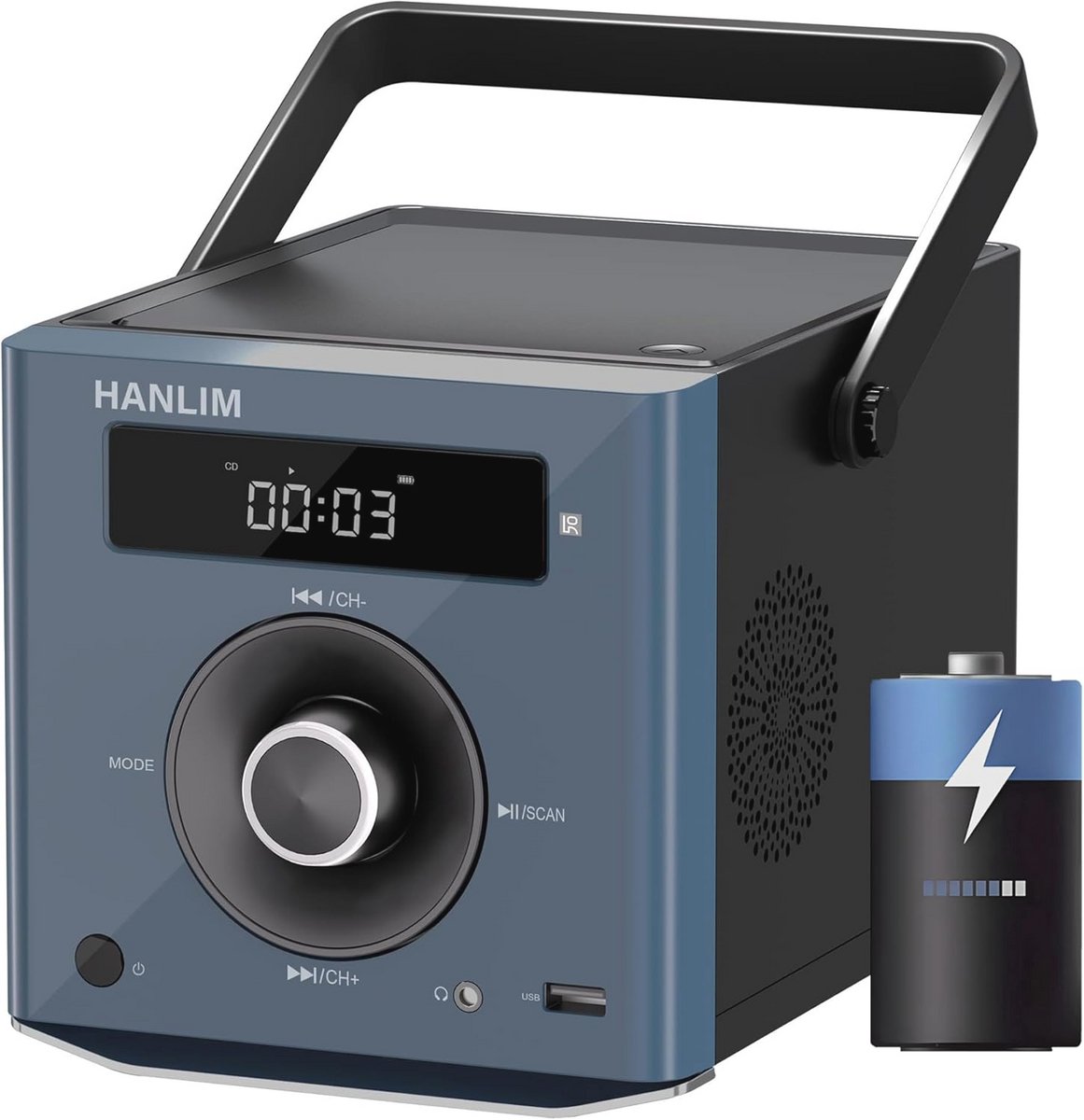 Draagbare CD-speler met Bluetooth en FM-radio - Compacte stereo met MP3-weergave en afstandsbediening