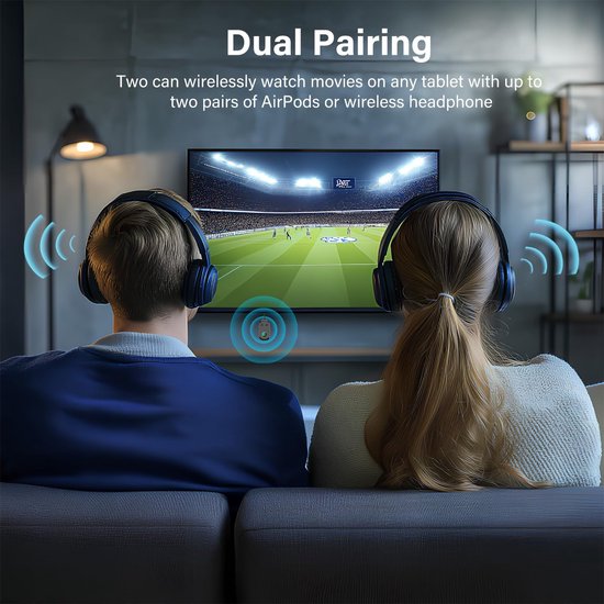 Bluetooth-zender en -ontvanger, 2-in-1 Bluetooth-adapterzender, geschikt voor vliegtuigen, koptelefoons, tv's, reizen, luidsprekers, auto's, draadloze adapters, 3,5 mm aux-aansluiting, dubbele verbinding (1) van Merkloos — afbeelding 5