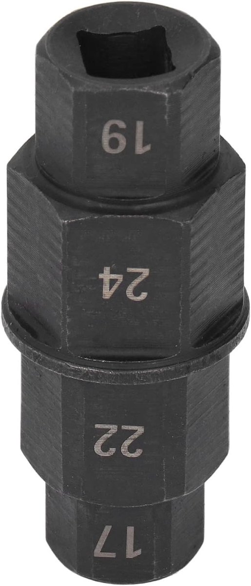 24mm Hexagon Shaft Tools - Hexagonal Shaft Tools - Socket Wrench - Wheel Disassembly - Motorcycle - 17 Adjustable Keys (Black)