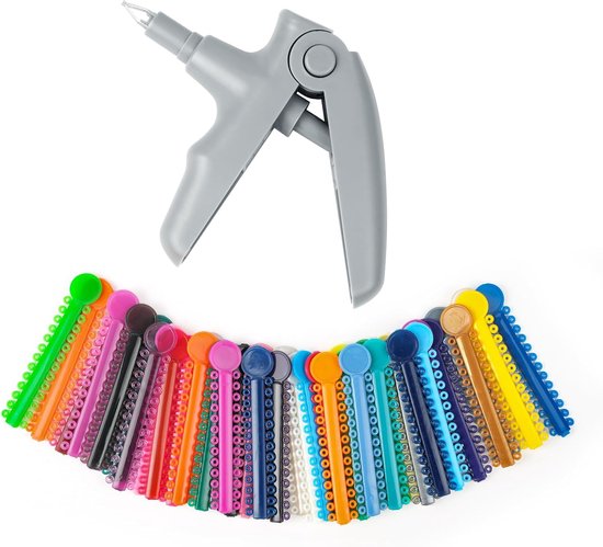 Orthodontic ligation aid - ligation gun tool - multifunctional elastic bands - 40 pcs elastic teeth ligator - orthodontic teeth ligator