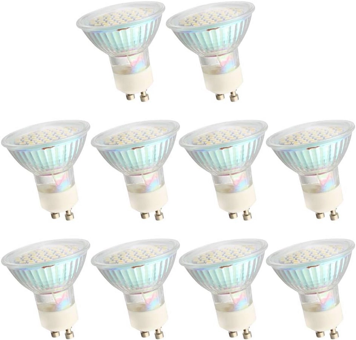 Set van 10 GU10 LED-lampen warm wit 2700-3000K 2,5W 270lm