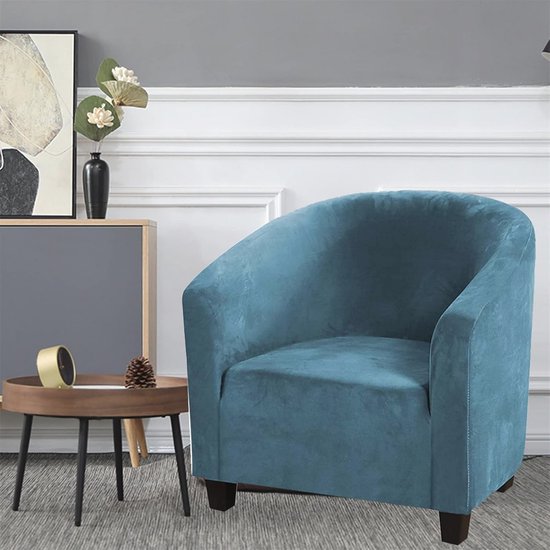 Zachte fluwelen hoes voor kuipstoel - Stretch fauteuilhoezen voor eetkamers, woonkamers, cafés en kantoren van Merkloos — afbeelding 2
