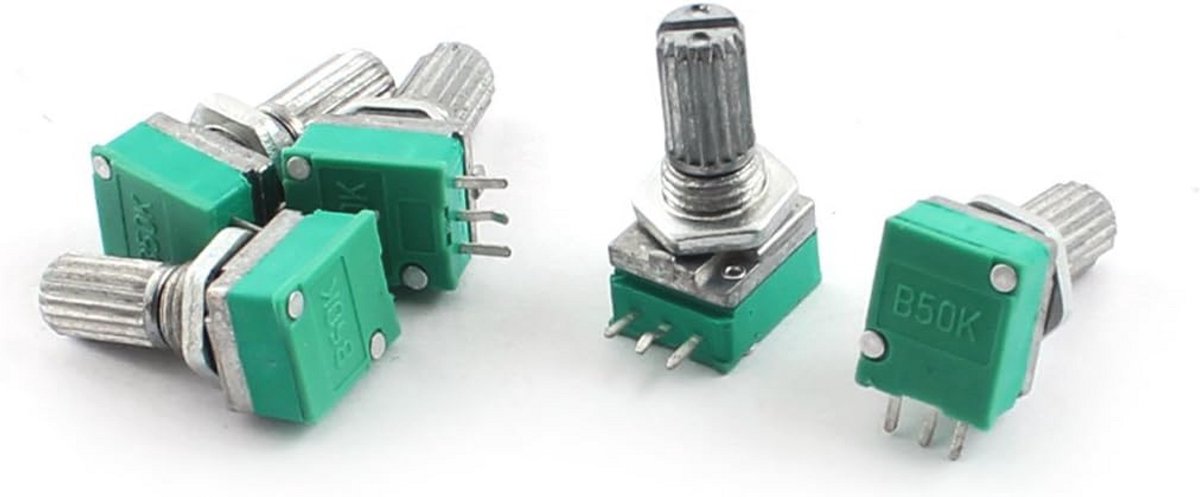 5 Stuks 50K Ohm 3-Pins Linear Rotary Taper Potentiometer