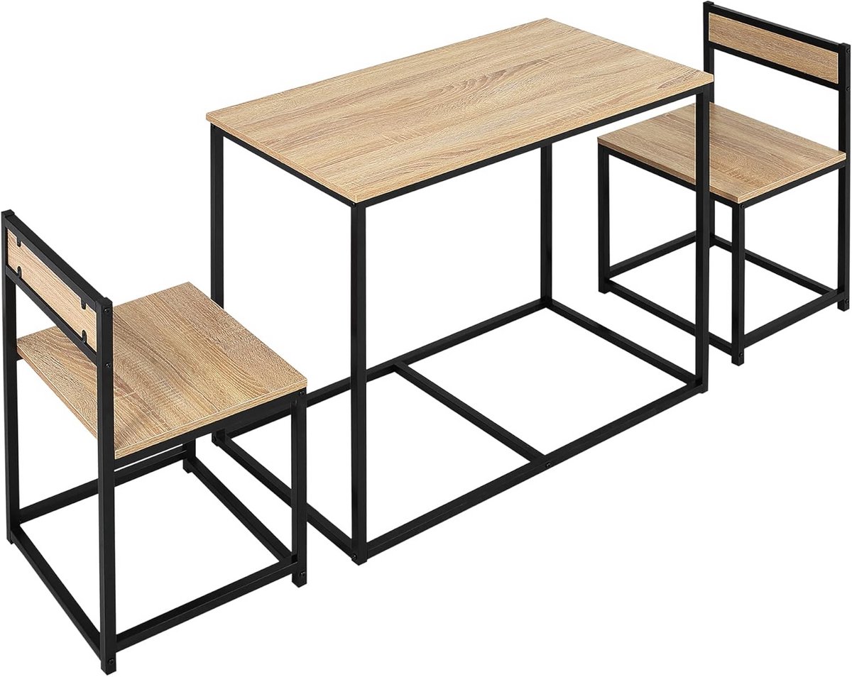 Eetkamerset Tafel met 2 Stoelen voor Kleine Ruimtes