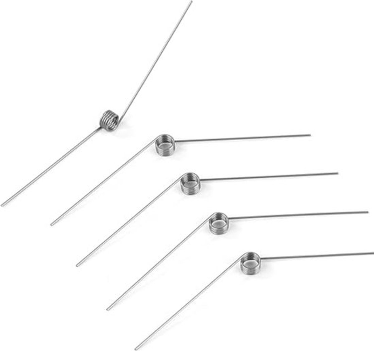 Torsieveren 0,6 x 4 x 40 mm - Roestvrij staal - 5 omwentelingen - Hoek 135Â°