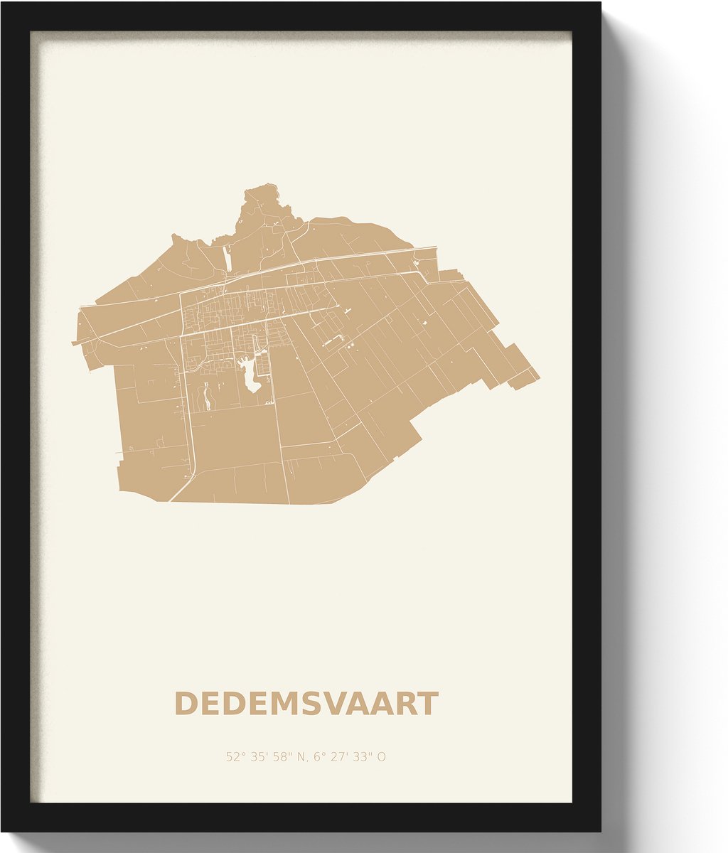 Poster Dedemsvaart A3 - 30 x 42 cm - Beige (Exclusief Lijst)