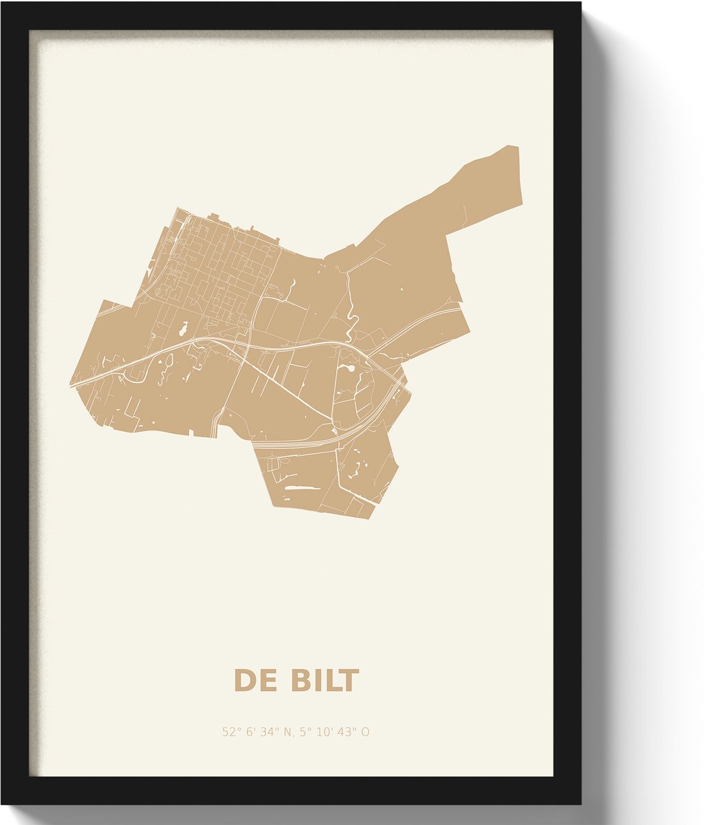 Poster De Bilt A3 - 30 x 42 cm - Beige (Exclusief Lijst)