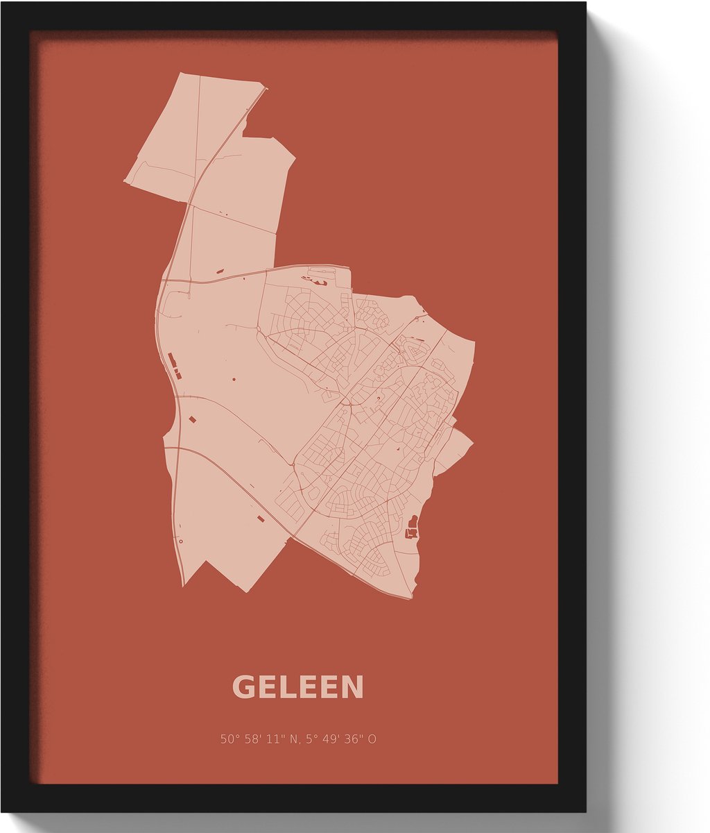 Poster Geleen A3 - 30 x 42 cm - Rood (Exclusief Lijst)