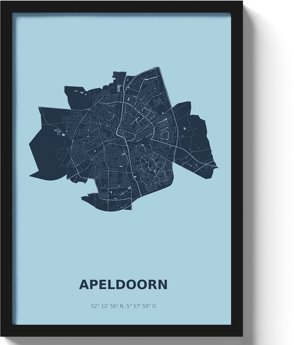 Poster Apeldoorn A3 - 30 x 42 cm - Blauw (Exclusief Lijst)