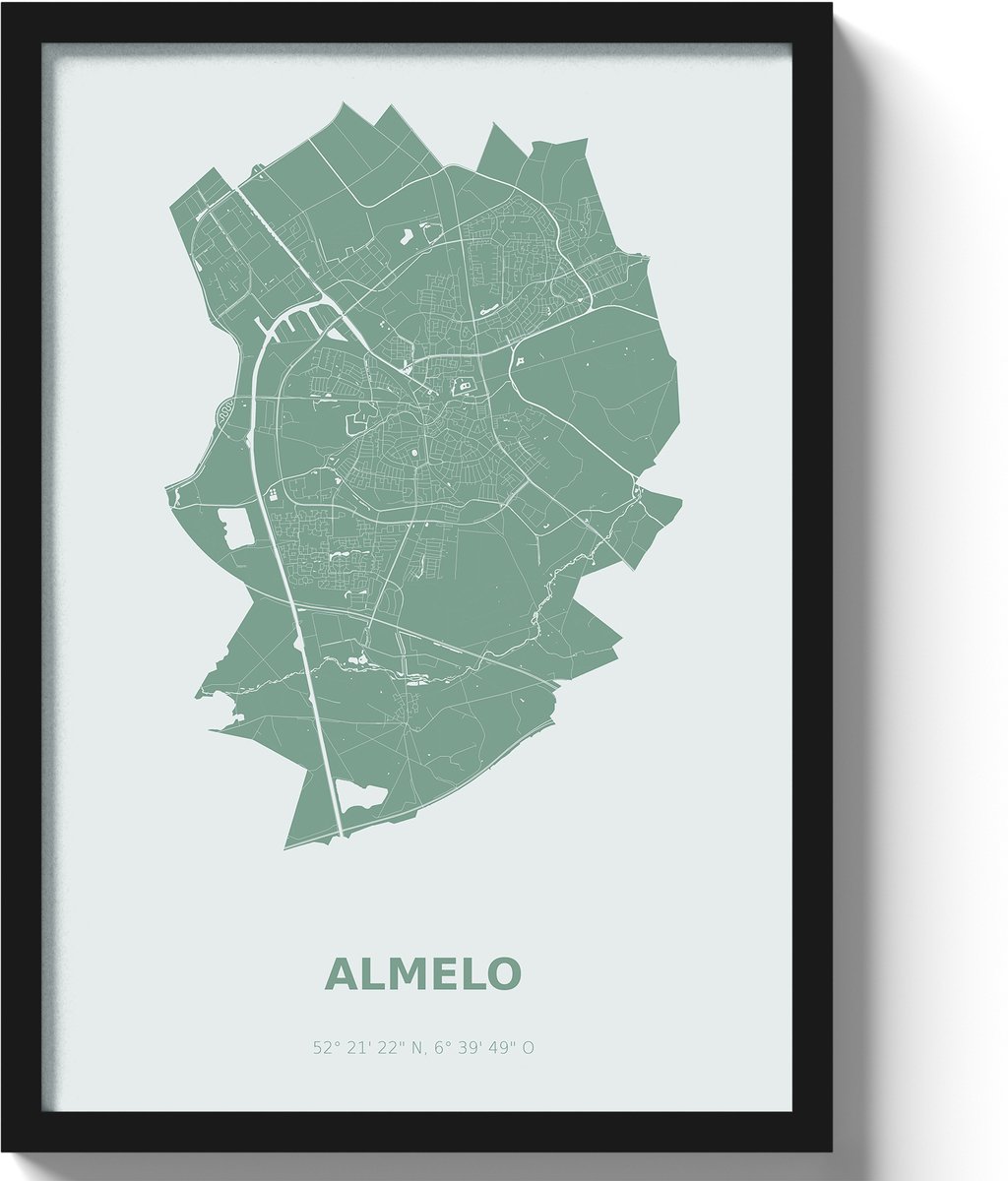 Poster Almelo A3 - 30 x 42 cm - Groen (Exclusief Lijst)